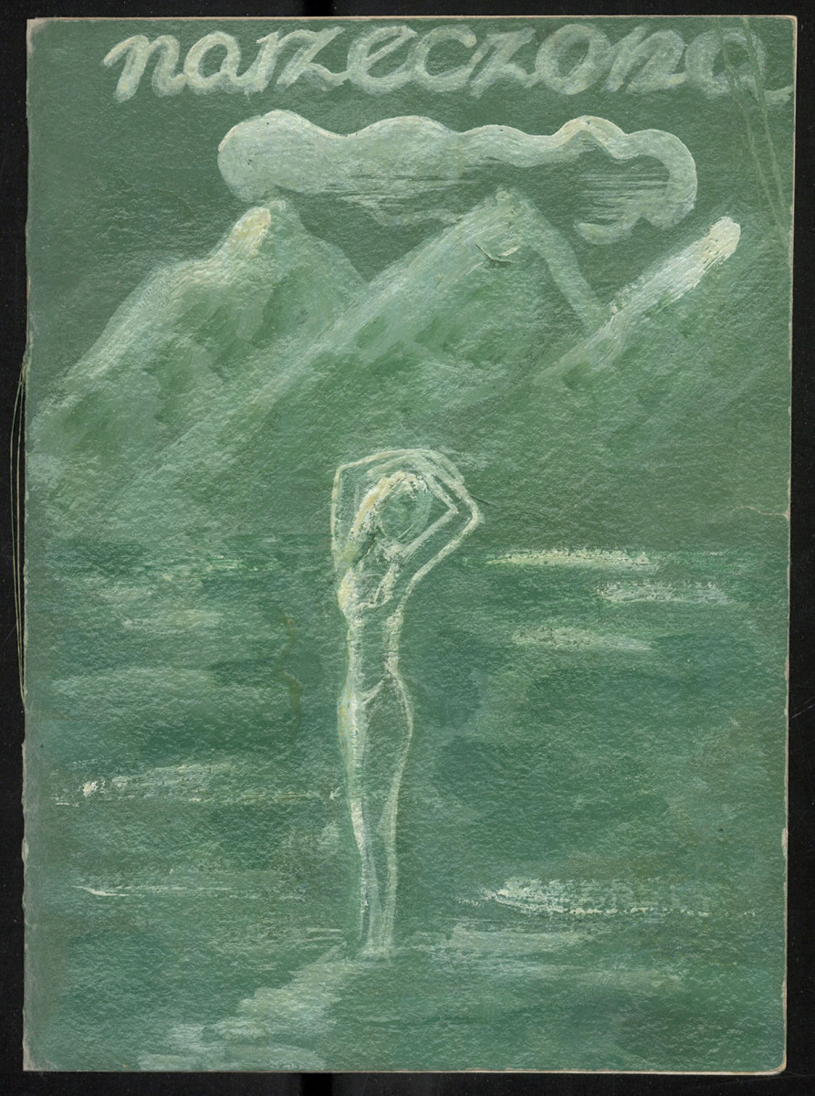 Okładka przedstawiająca zielony pejzaż z sylwetką kobiety pośrodku